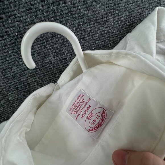 Brooks Brothers Button Up White Cotton Blend Stretch Madison 17 34/35 Adult - Picture 15 of 16